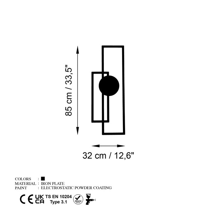 Wallity Astratto-1 Escultura de Pared de Metal Negra Wallity Astratto-1 Escultura de Pared de Metal Negra